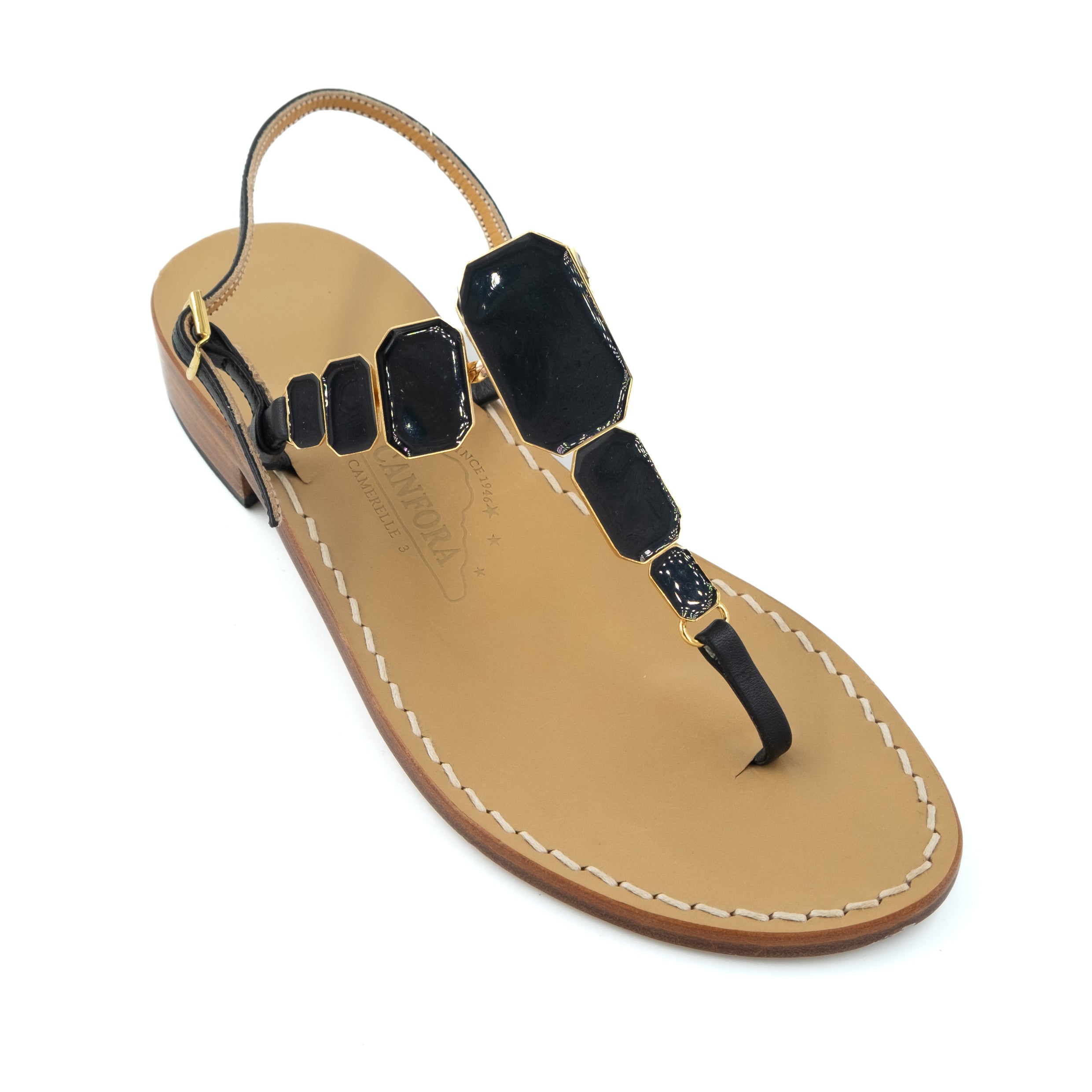 サンダル・ミュール CASTANER COTTON CANVAS WHITE SANDAL AGS X CASTANER Metallic T-Strap Espadrille Sandals