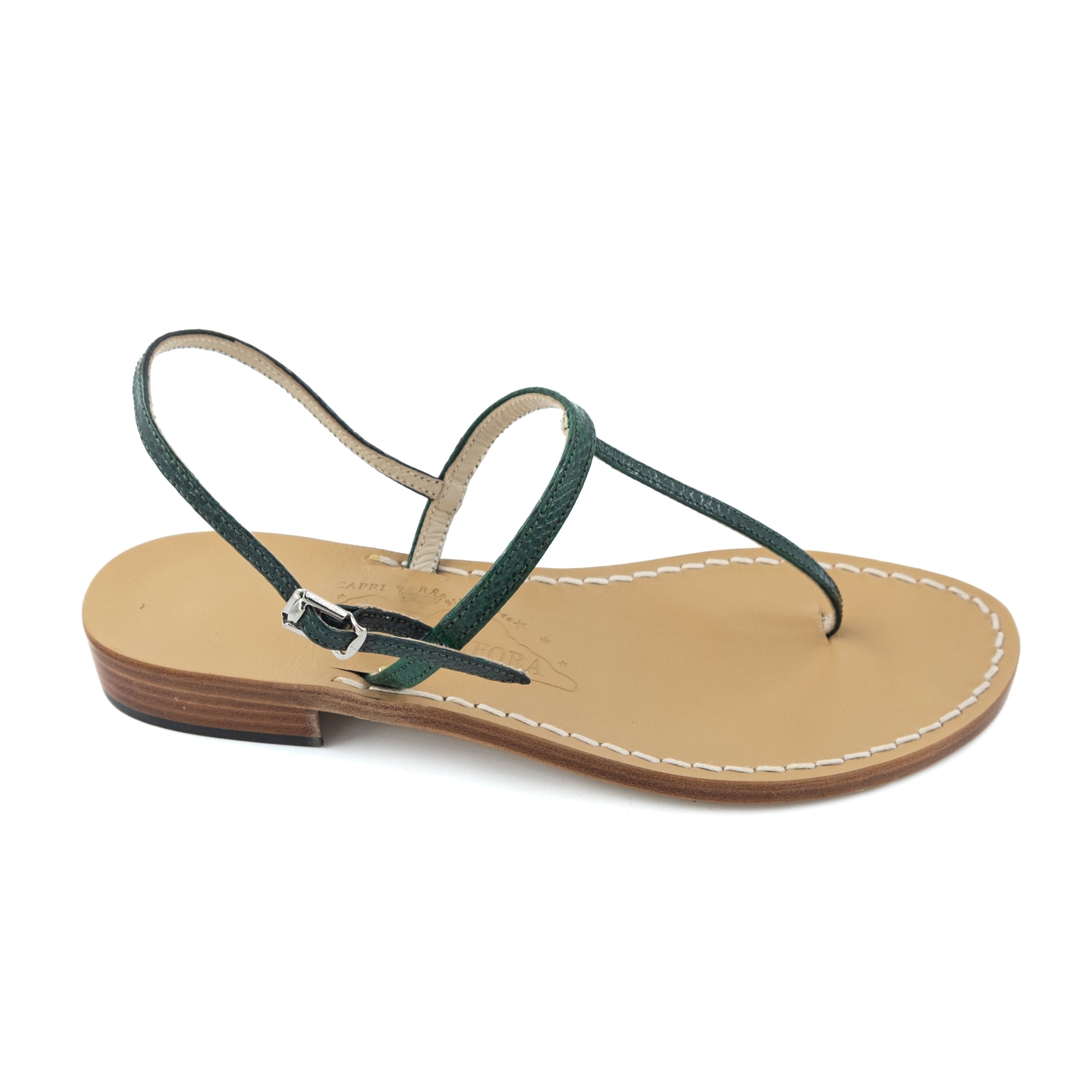 Gail Lizard - Genuine leather thong sandal with lizard watch