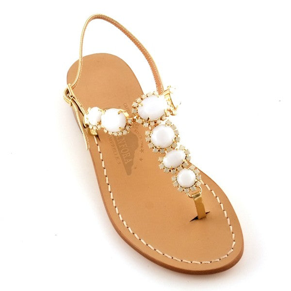 Brenda - Thong sandal with stone set – Canfora.com