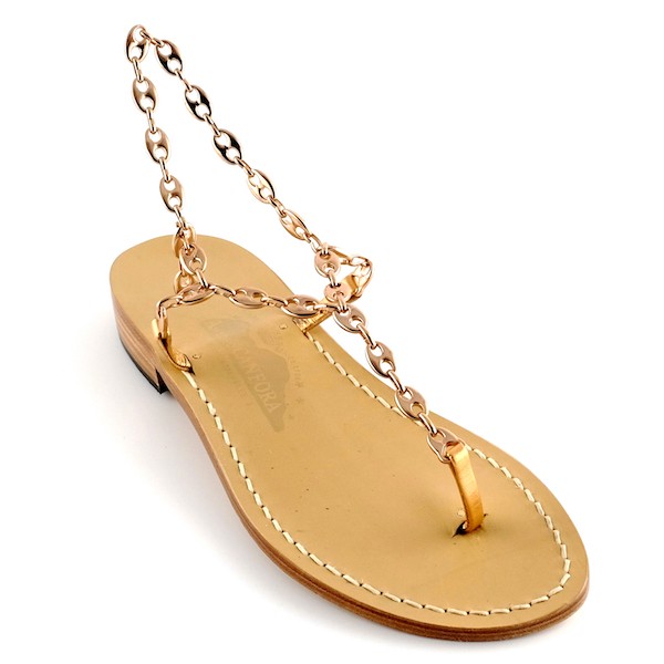Jacqueline - Thong sandal with chains around the ankle – Canfora.com