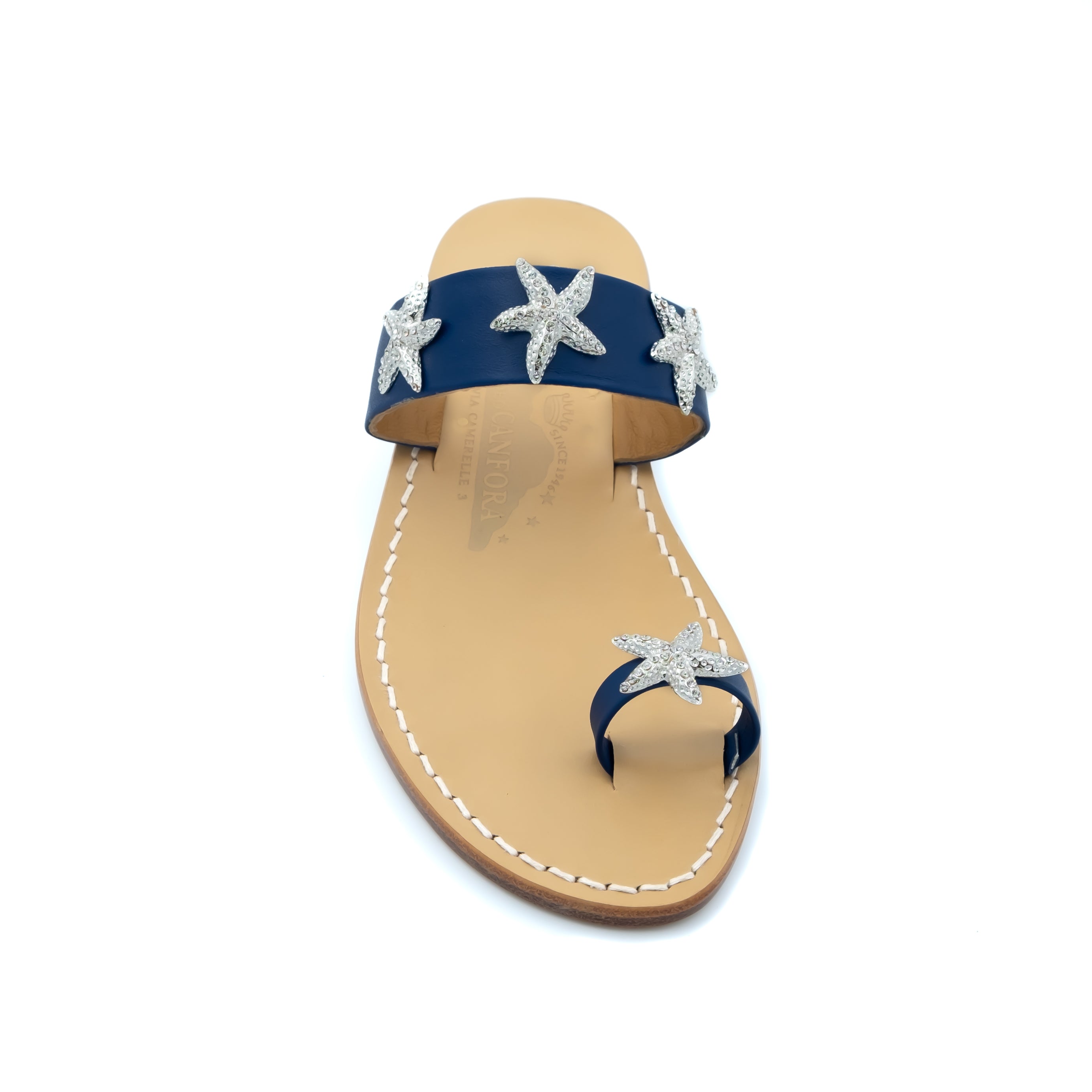 Monica - Genuine leather sandal with starfish and toe band