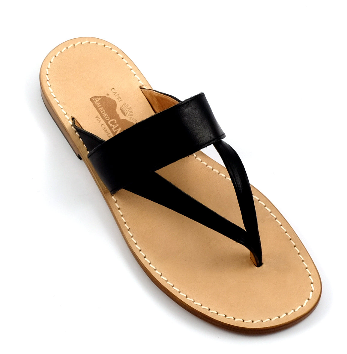 【CANFORA】Leonard 幅広ストラップのレザートングサンダル Leonard - Leather thong sandal with wide strap – Canfora.com