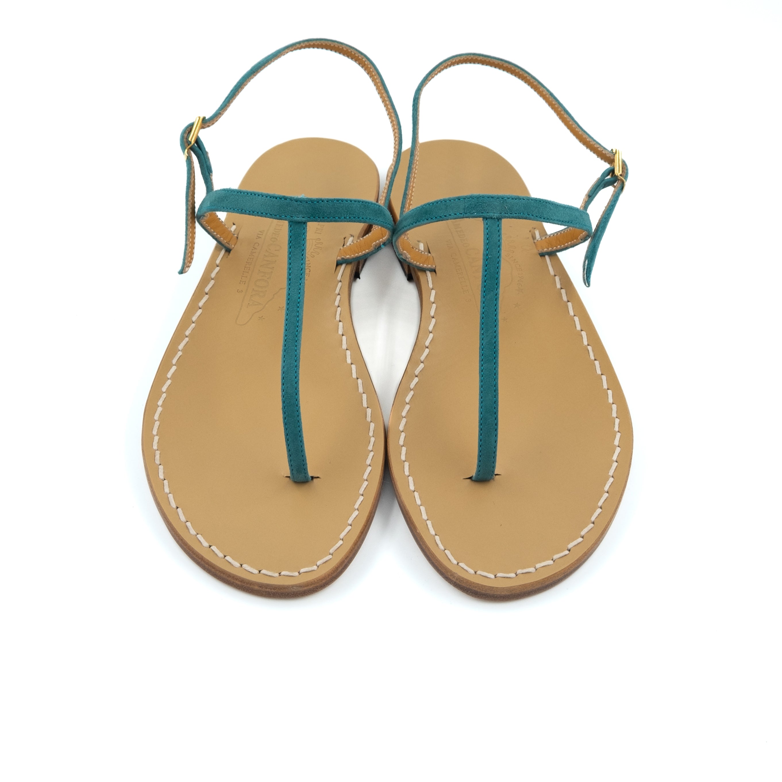 Gail Suede - Genuine leather thong sandal with suede watch