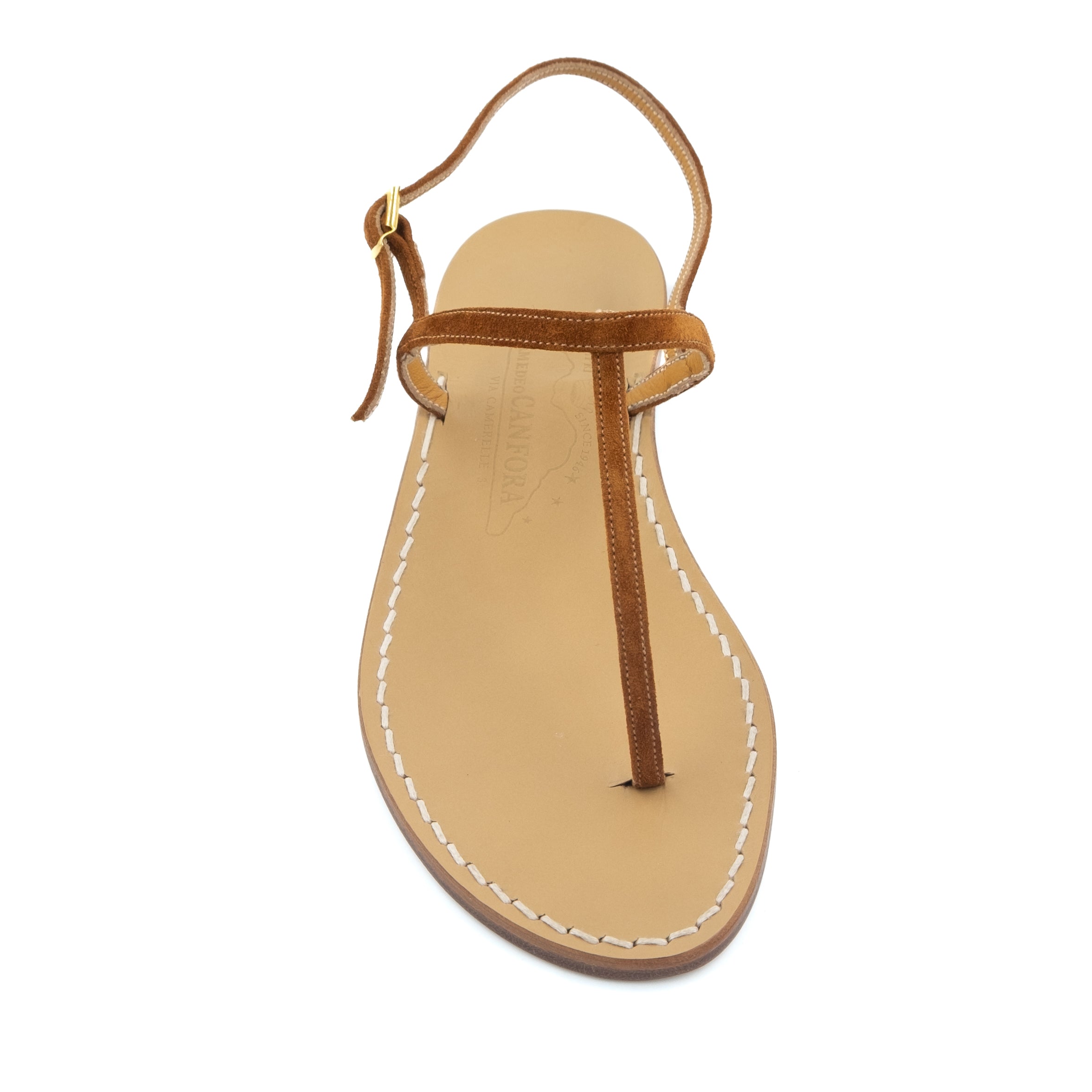 Gail - Genuine leather thong sandal with watch strap
