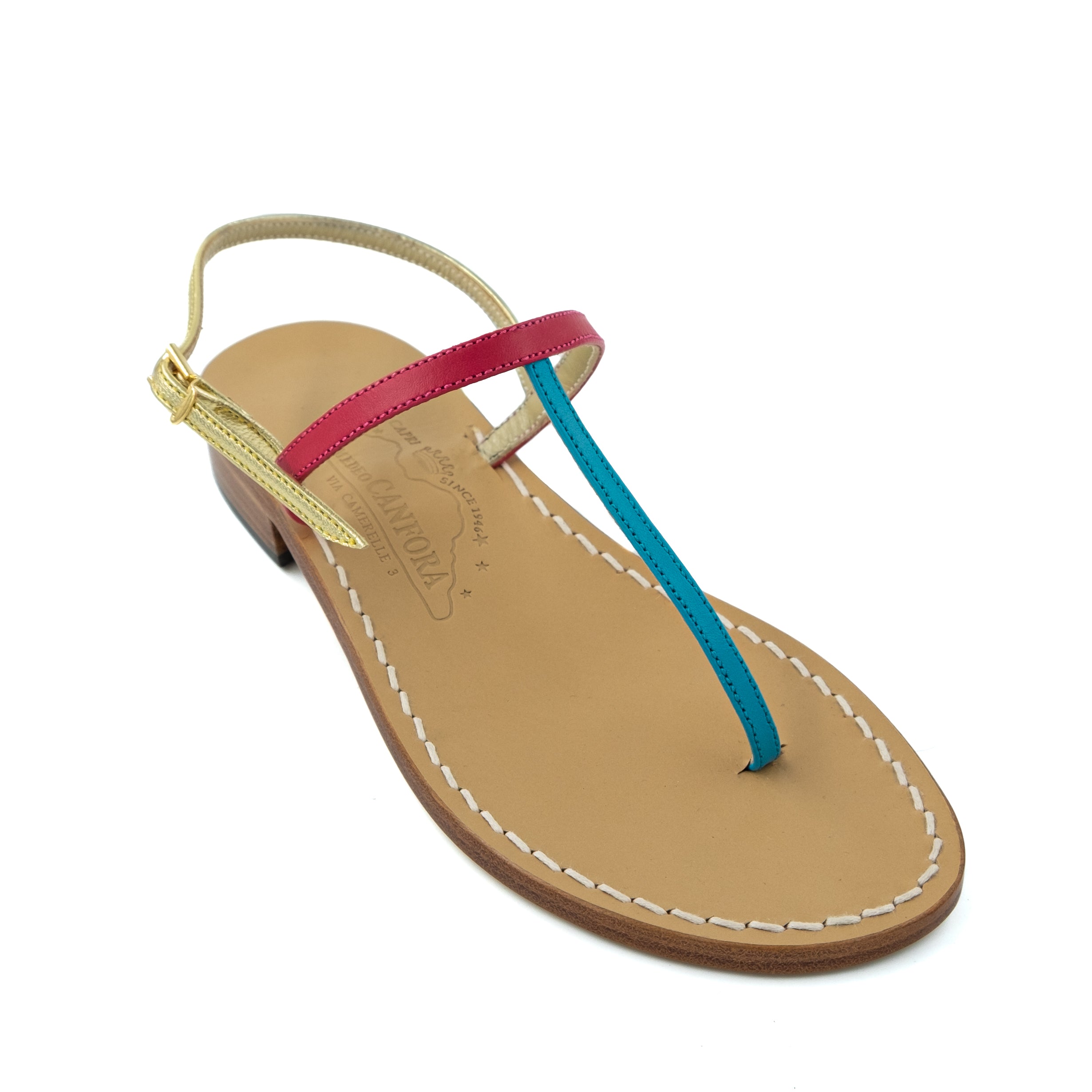 Gail Anniversary - Genuine leather thong sandal with watch Gail Anniversary - Genuine leather thong sandal with watch