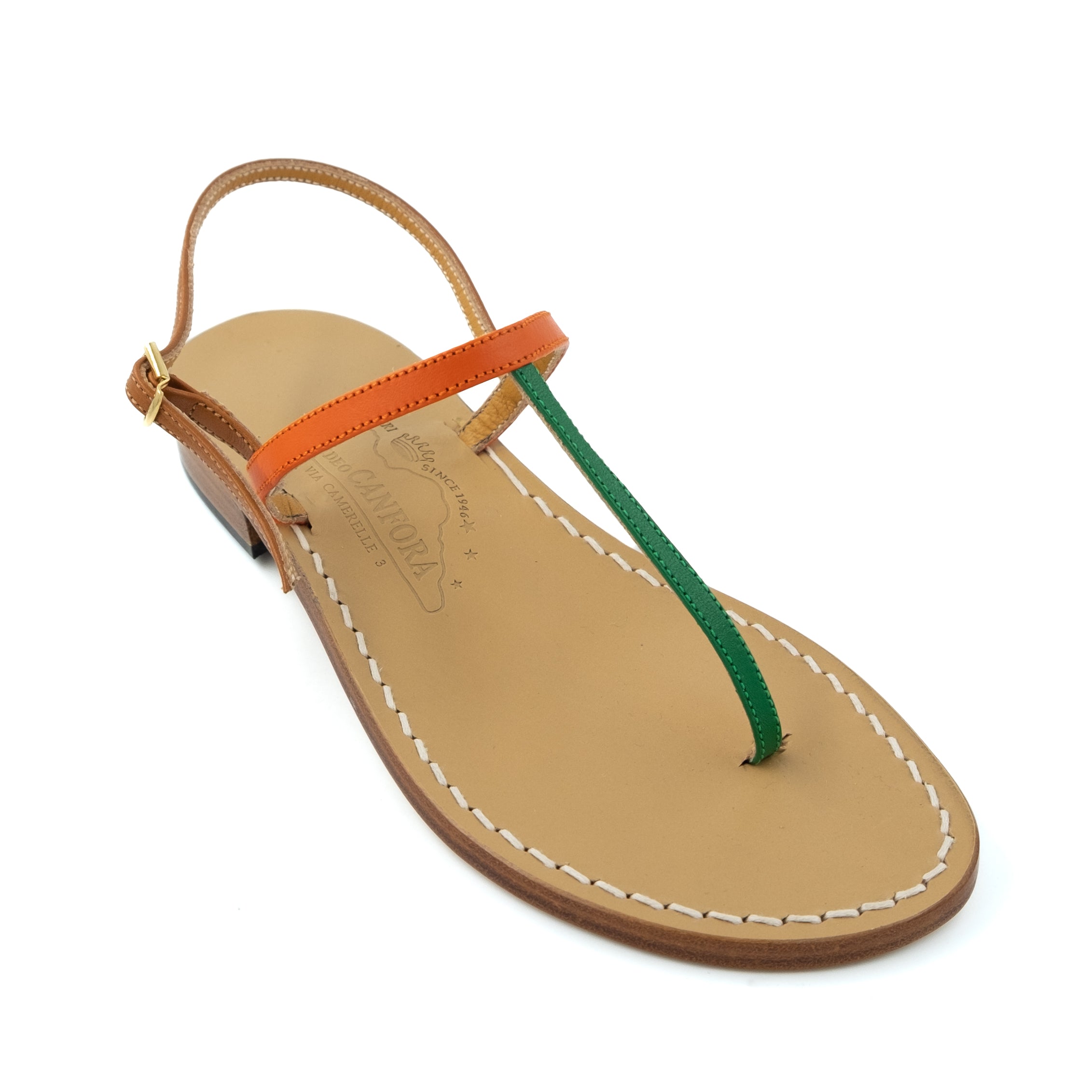 RH取扱★CANFORA/GAIL LINEN サンダル【送料関税込】 Gail Linen - Genuine leather thong sandal with linen watch