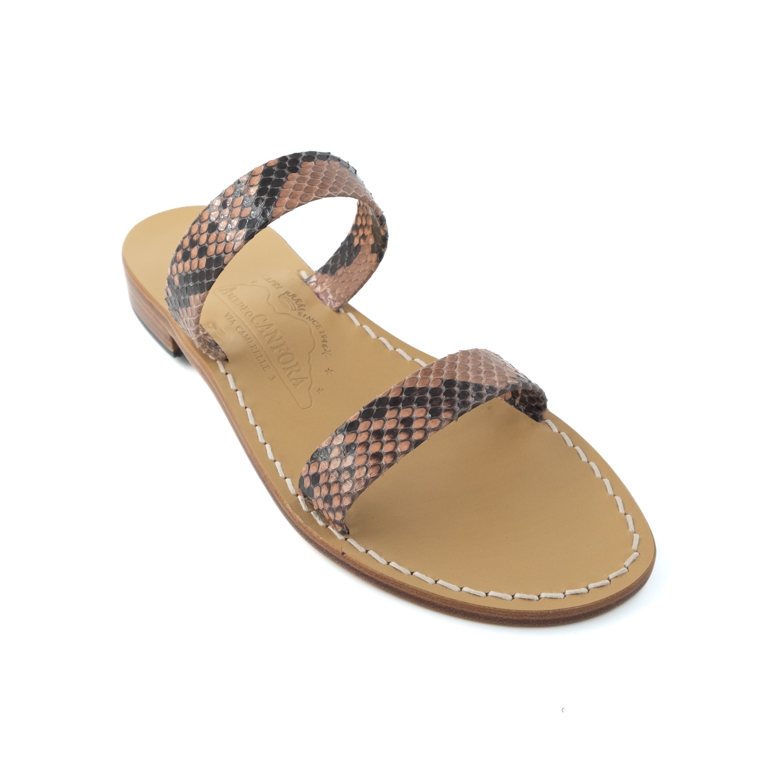 Zaira Snake - Genuine leather sandal with double snake pattern