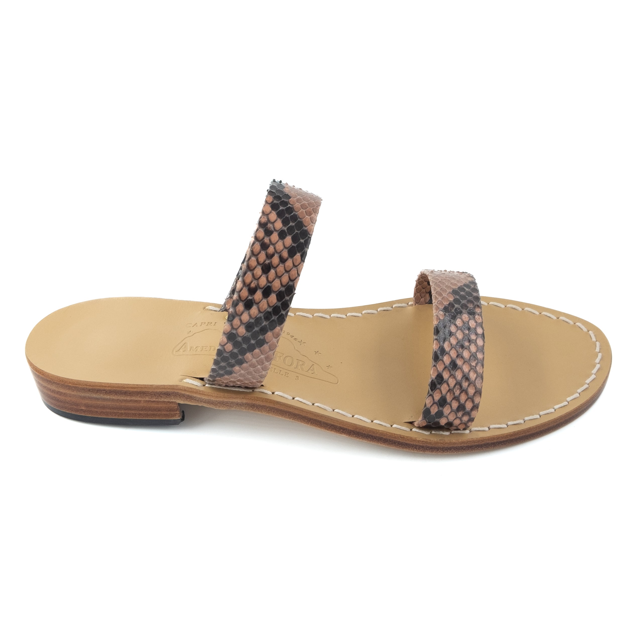 Zaira Snake - Genuine leather sandal with double snake pattern