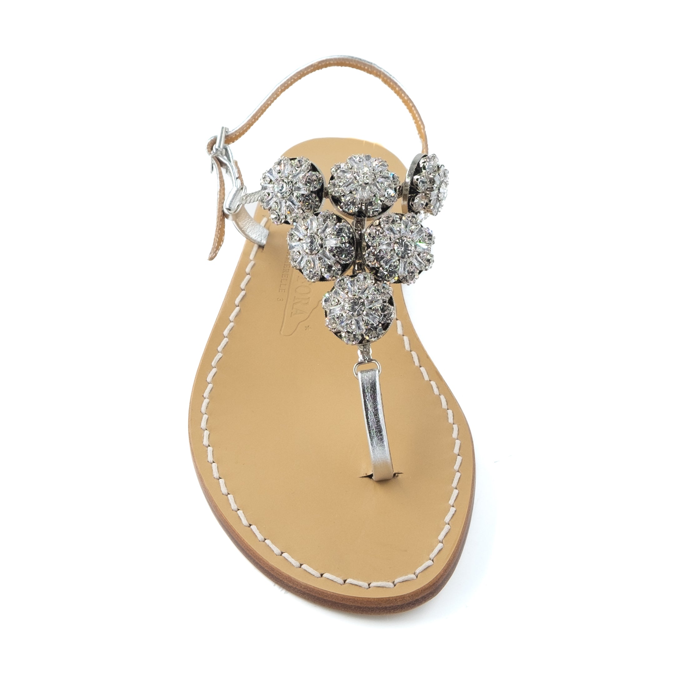 【美品】　Fin-ch CANARIA６６ＭＬ Meraville - Genuine leather thong sandal with jewellery