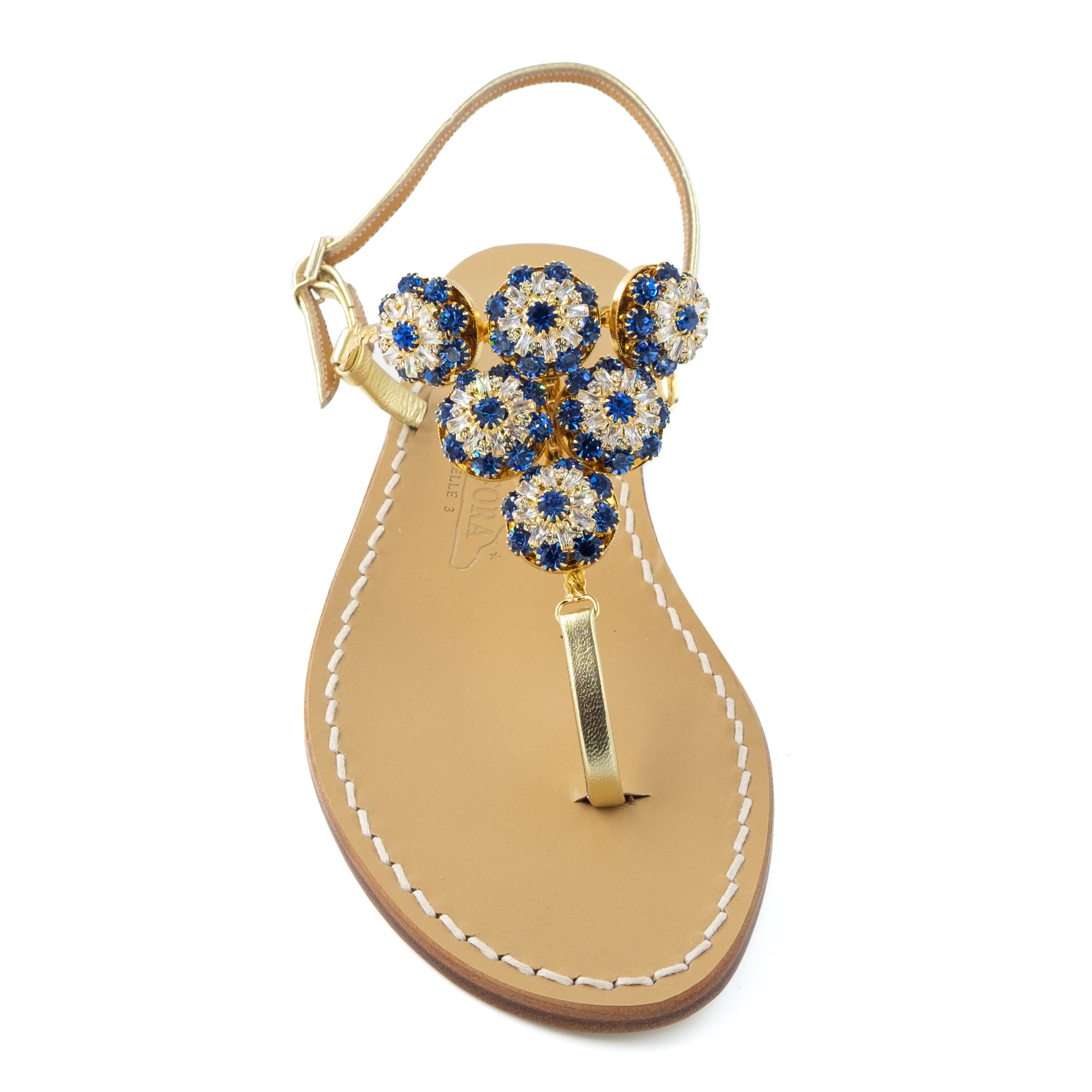 【美品】　Fin-ch CANARIA６６ＭＬ Meraville - Genuine leather thong sandal with jewellery