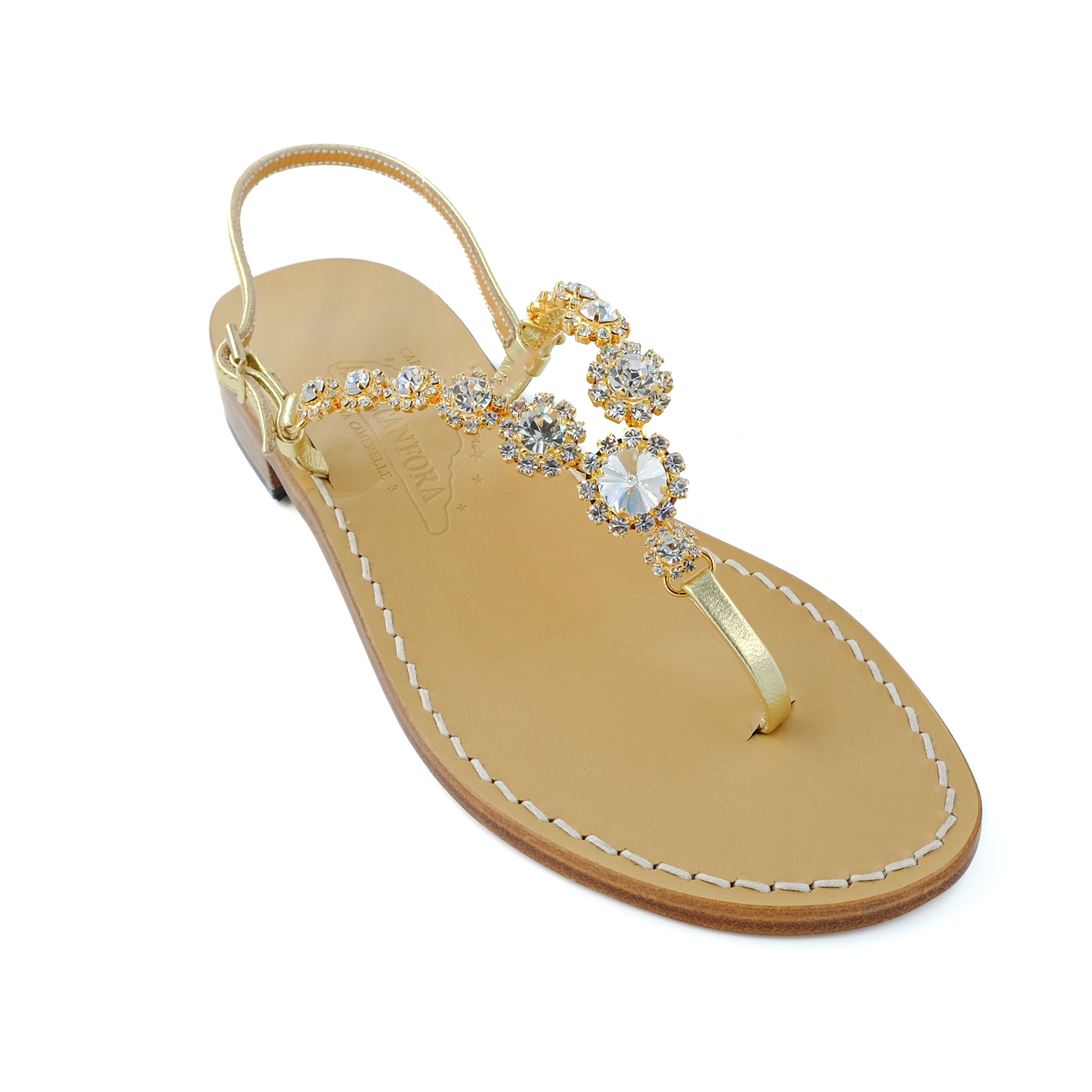 Gail - Genuine leather thong sandal with watch strap