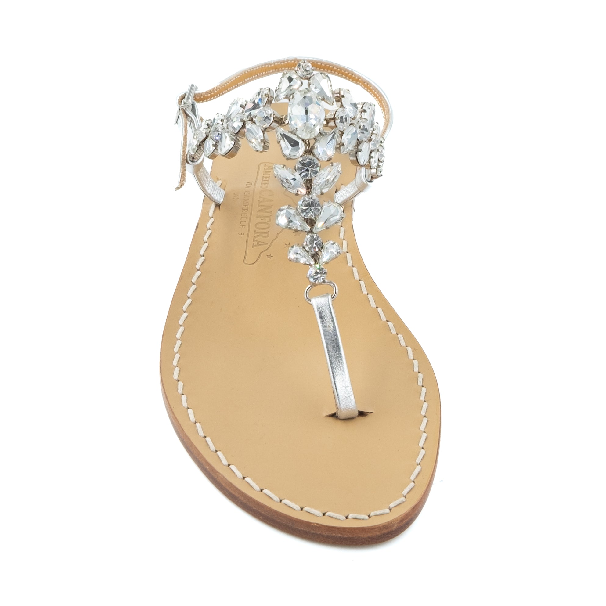 Aurea - Capri-style flip-flop sandal in genuine leather with Aurea - Capri-style flip-flop sandal in genuine leather with