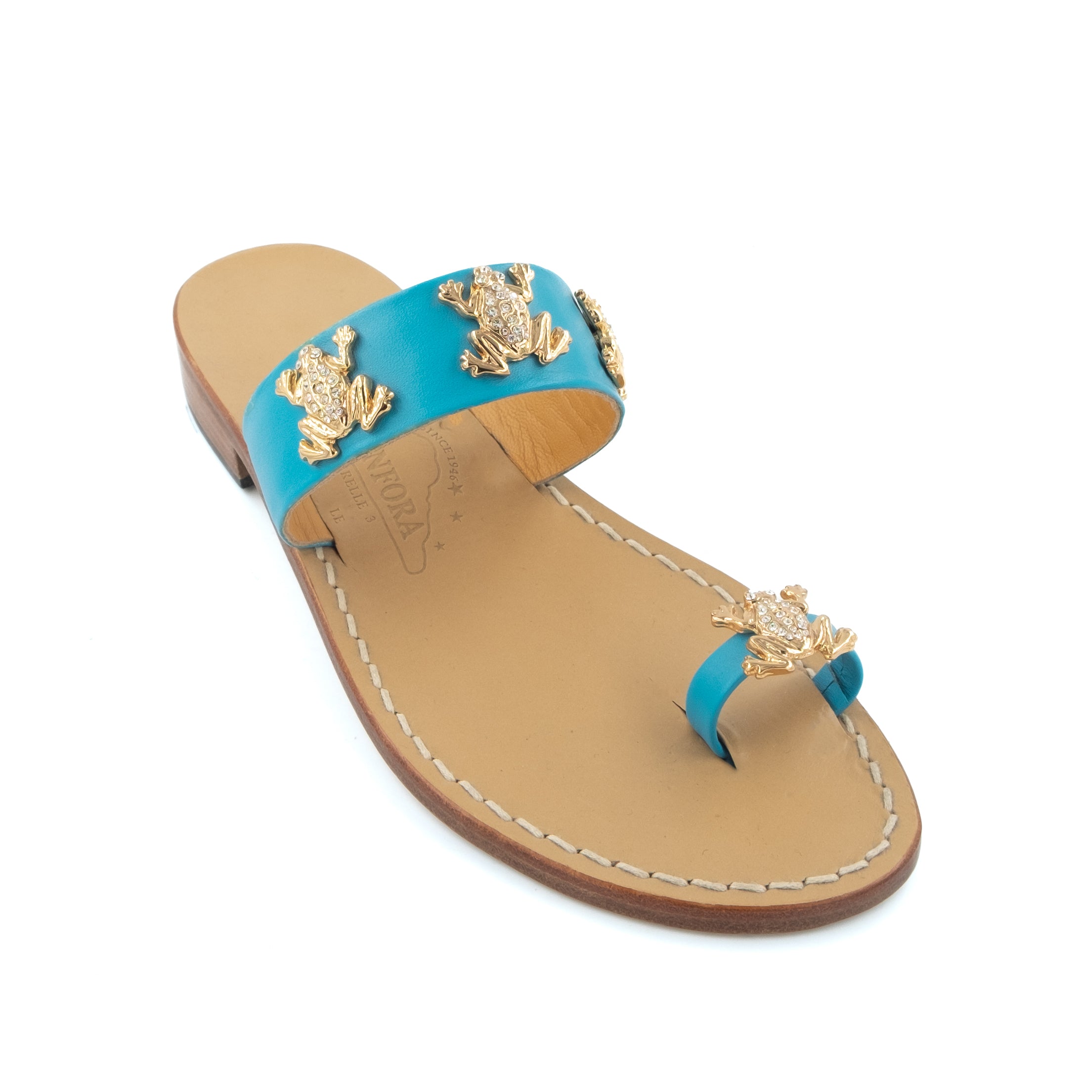 Frog - Genuine leather sandal with frogs and toe band – Canfora.com