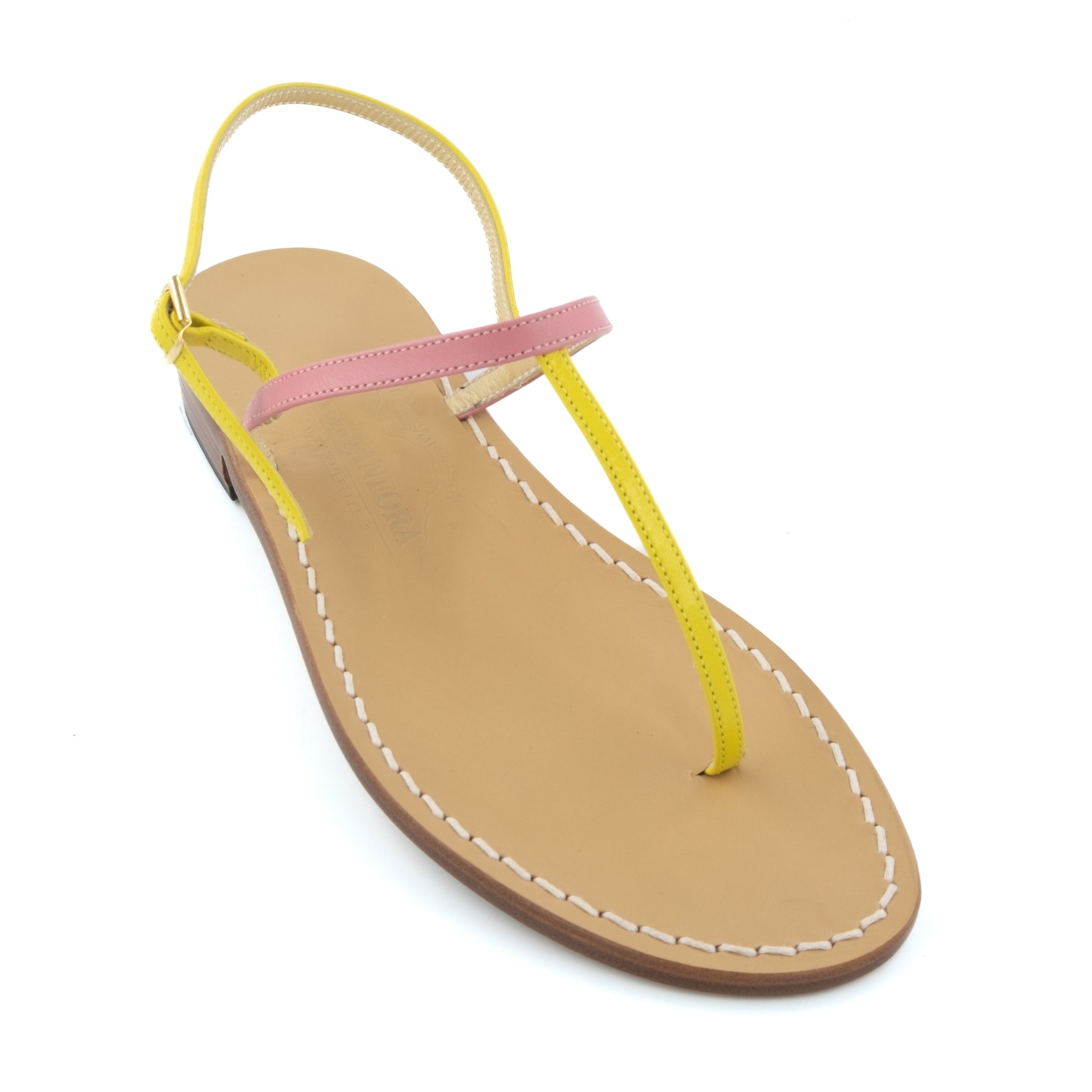 Gail Anniversary - Genuine leather thong sandal with watch strap