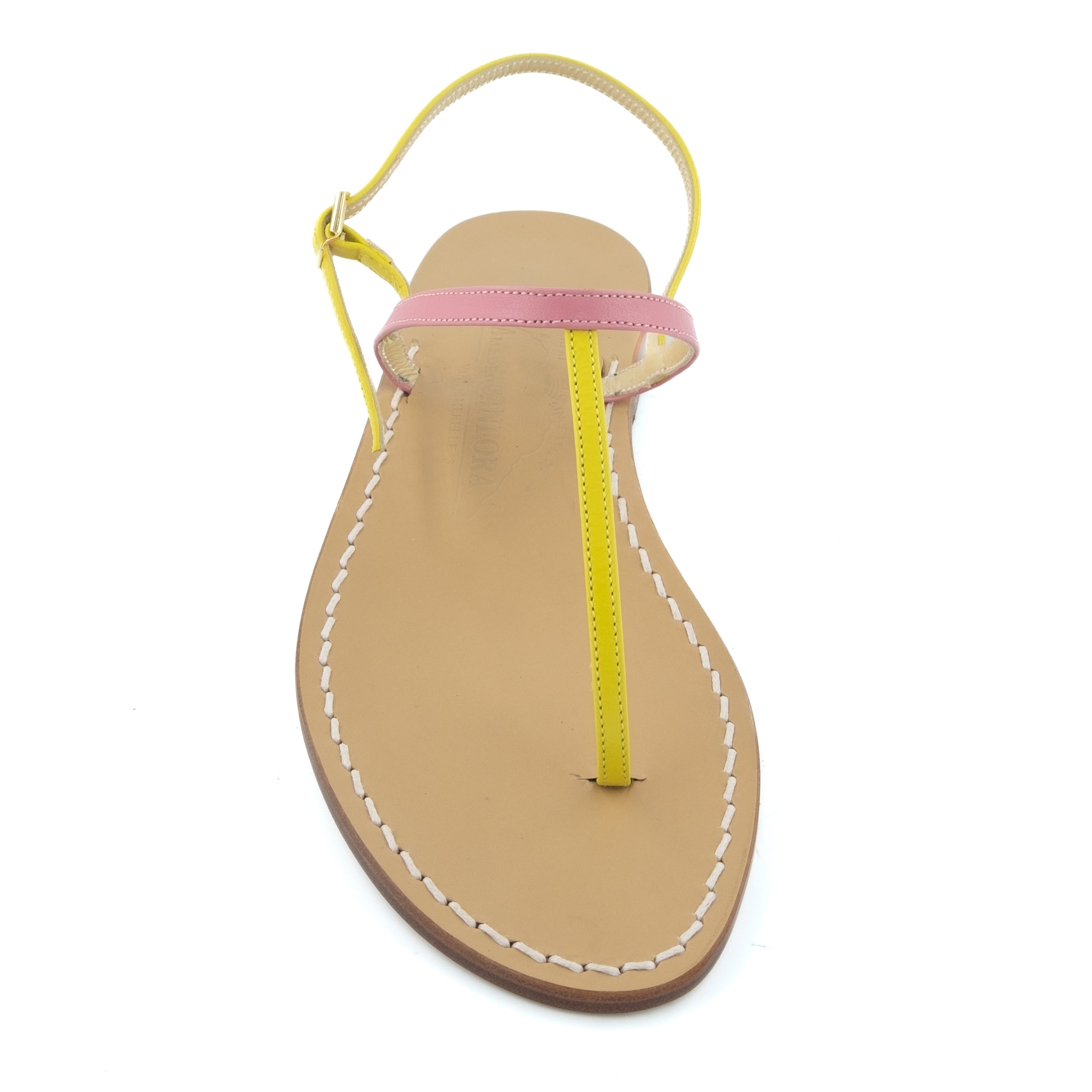 Gail Anniversary - Genuine leather thong sandal with watch strap