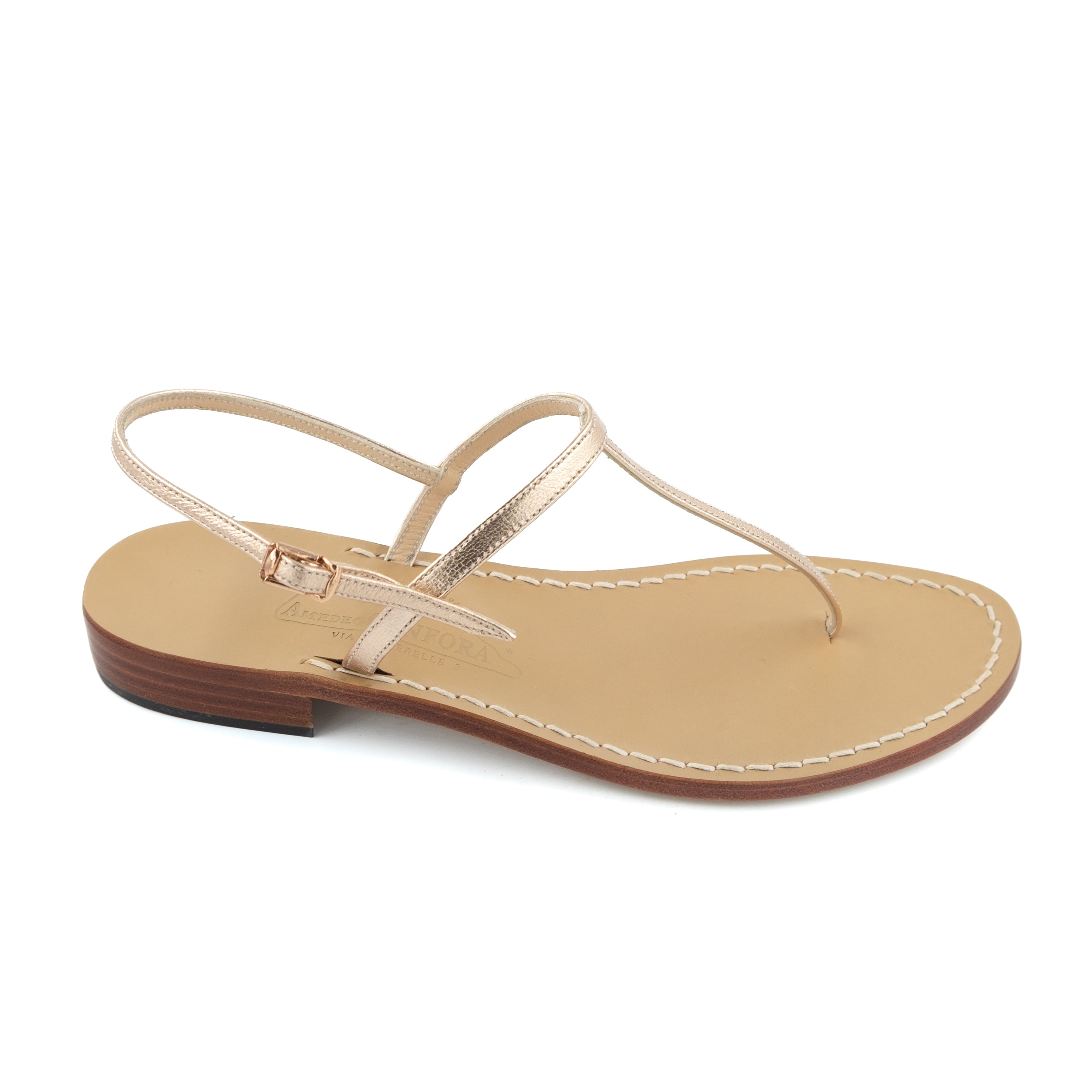 Gail - Genuine leather thong sandal with watch strap