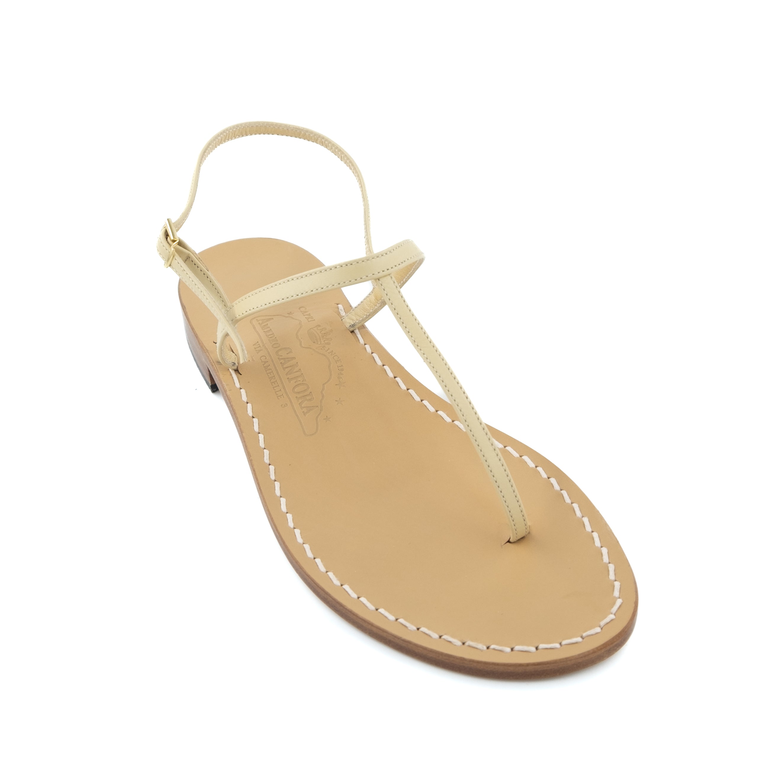 Gail - Genuine leather thong sandal with watch strap. – Canfora.com