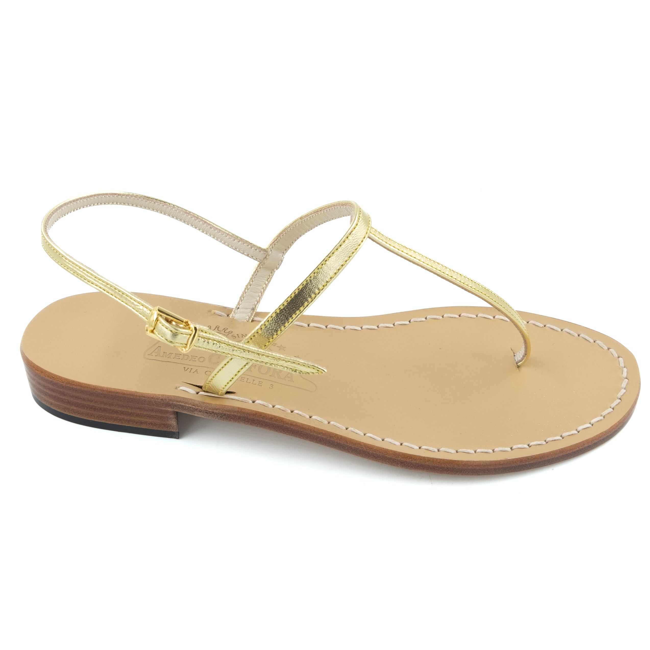 Gail - Genuine leather thong sandal with watch strap