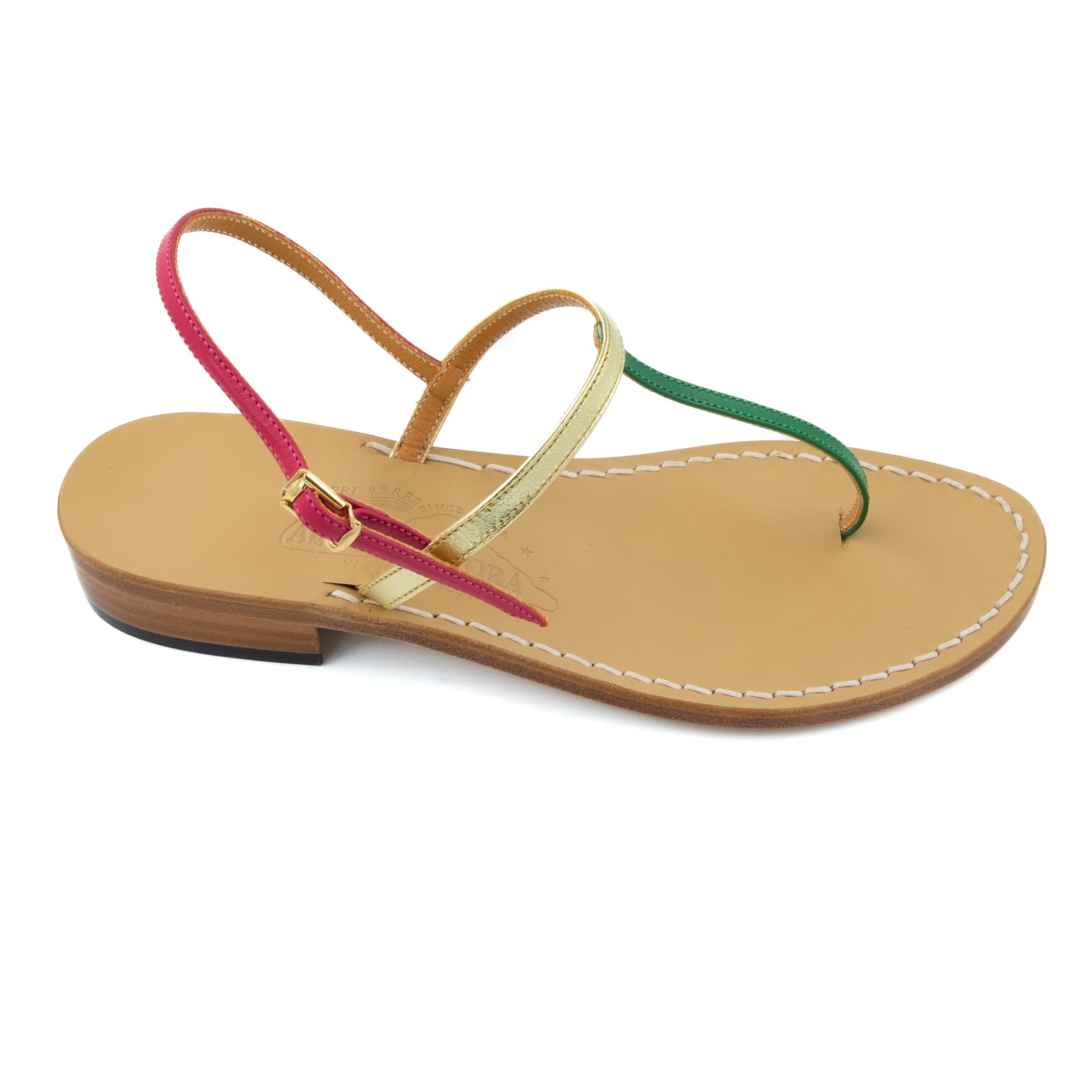Gail Anniversary - Genuine leather thong sandal with watch strap