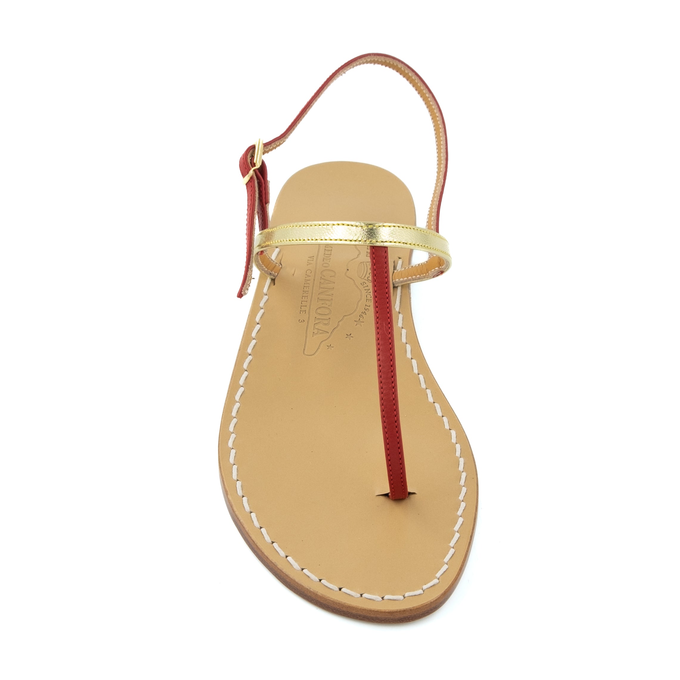Gail Anniversary - Genuine leather thong sandal with watch