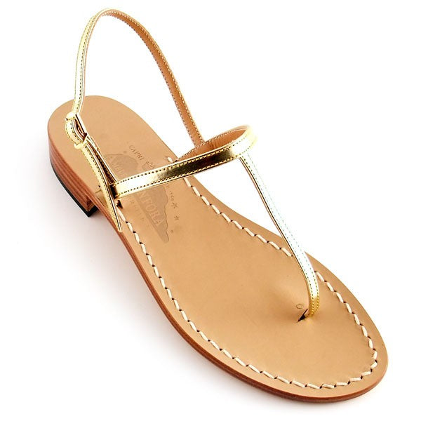 Gail - Genuine leather thong sandal with watch strap