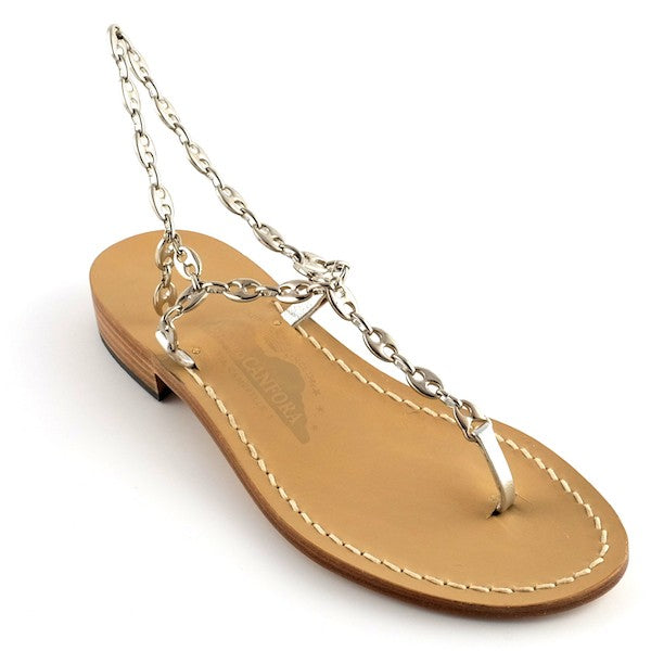 Jacqueline - Thong sandal with chains around the ankle