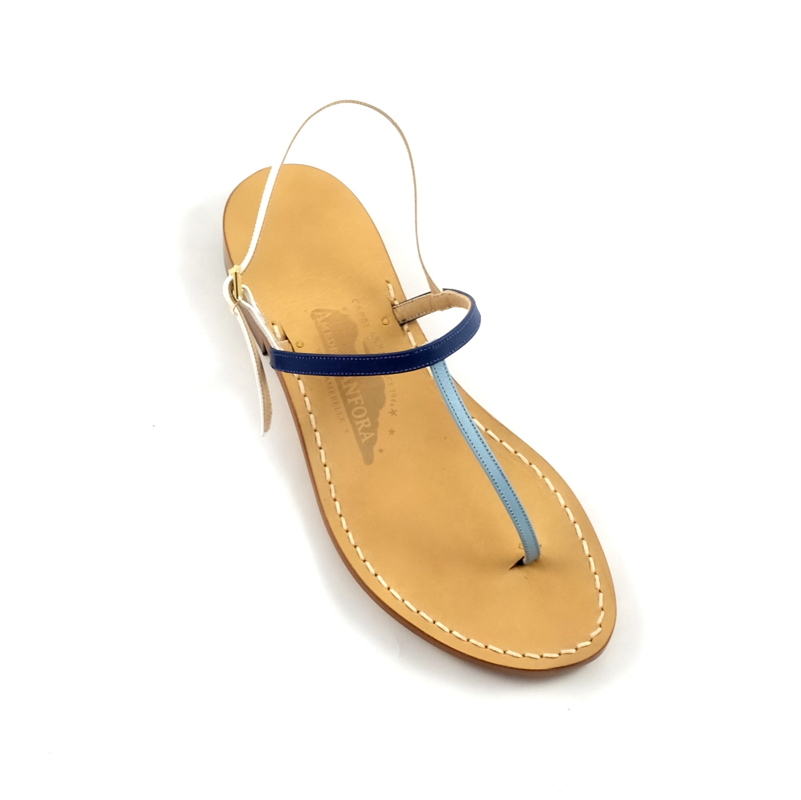 Gail - Genuine leather thong sandal with watch strap