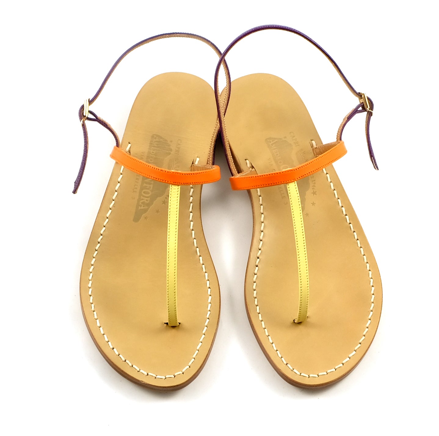 Gail Anniversary - Genuine leather thong sandal with watch