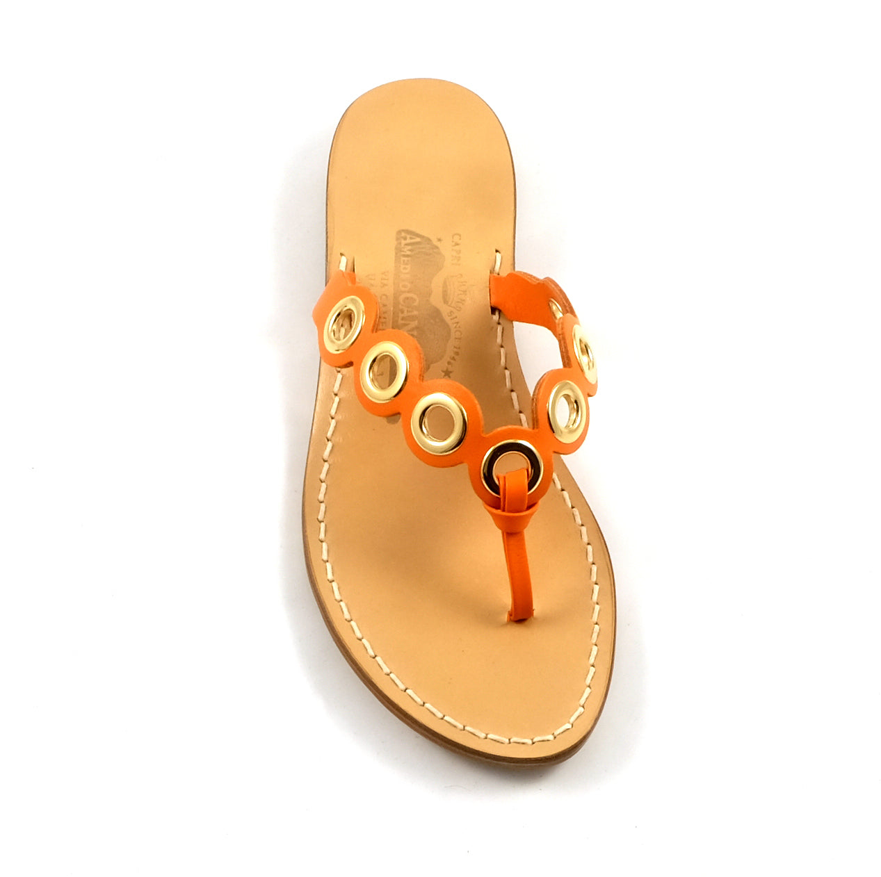 Tara - Genuine leather thong sandal with metal rings Tara - Genuine leather thong sandal with metal rings