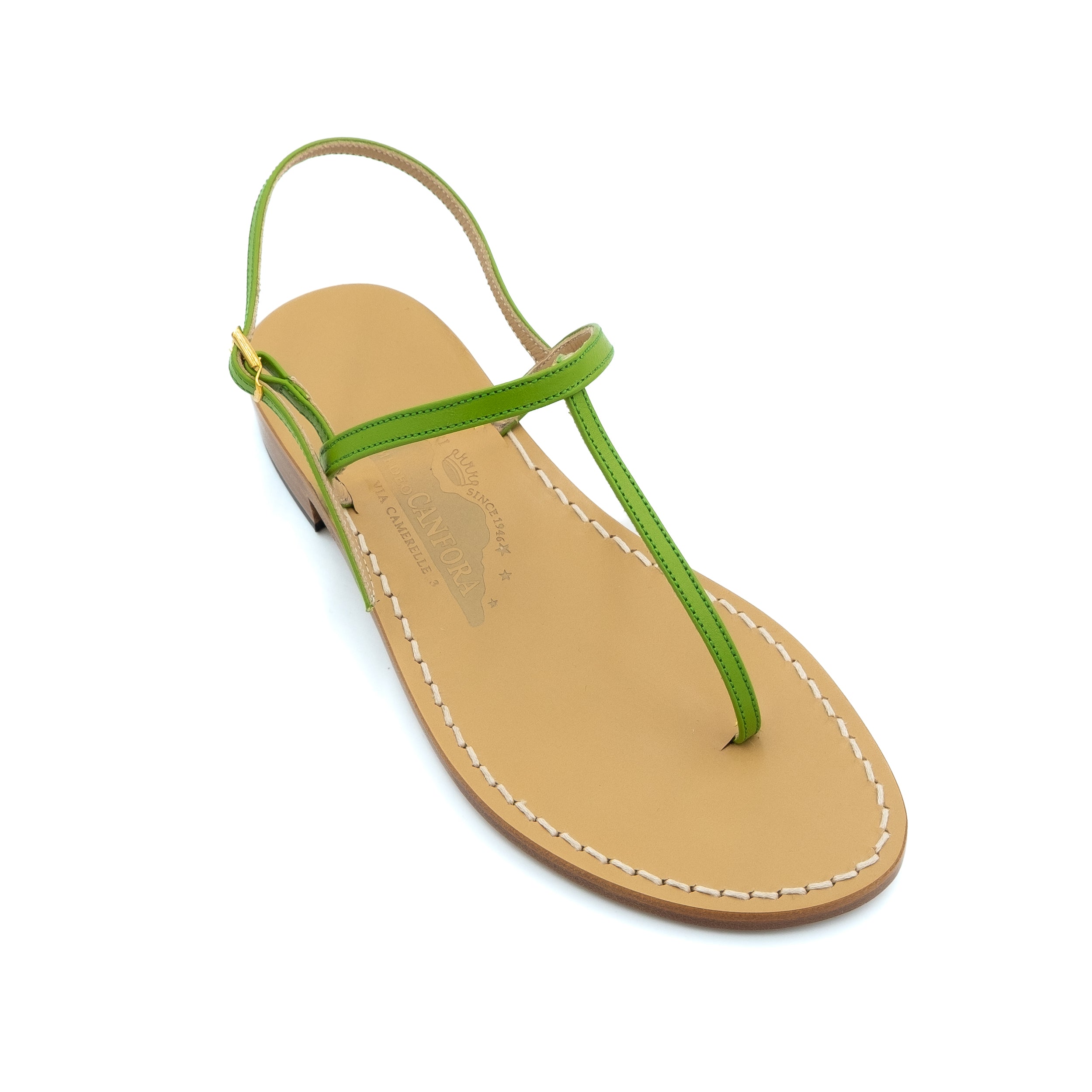 世界有名な Gail - Genuine leather thong sandal with watch strap 靴